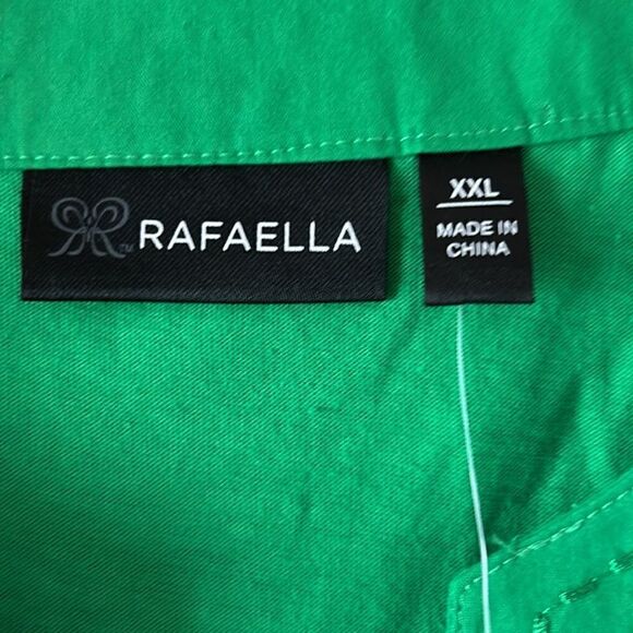 NEW Rafaella Short Sleeve Green V Neck Top - Picture 3 of 6